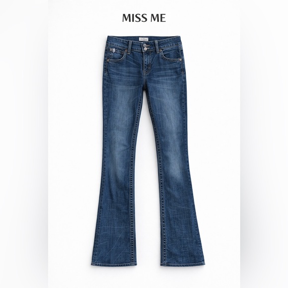 Miss Me Denim - Miss Me Dark Blue Boot Cut Jeans embellished